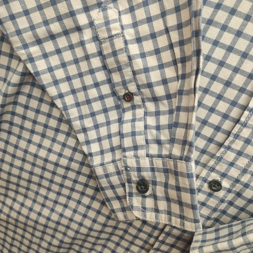 Wrangler Authentics Men's‎ Blue Check Button Up Shirt XLT Long Sleeve